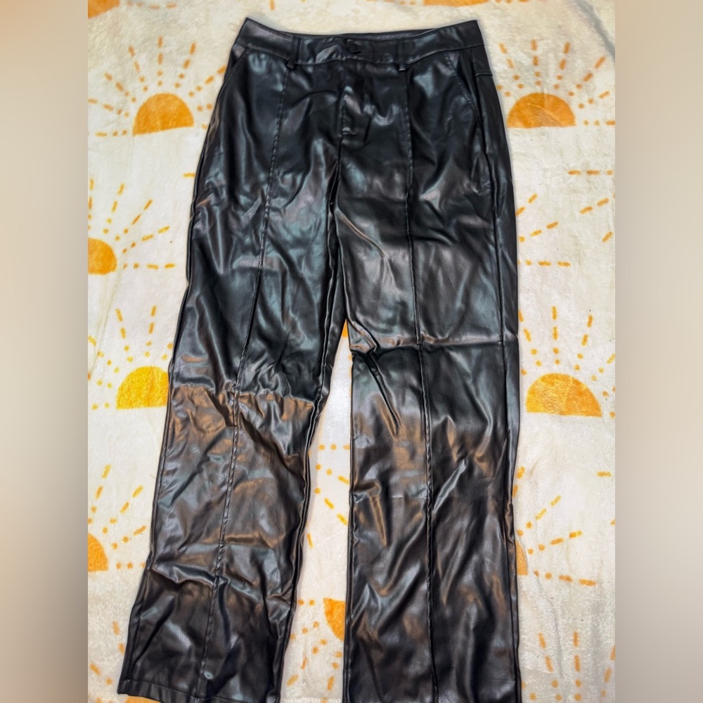 Black Faux Leather Pants